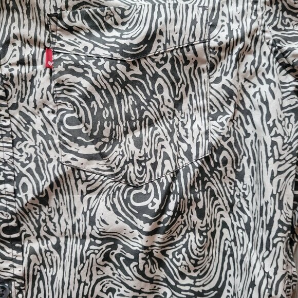 Levis Mens The Sunset One Pocket Shirt - Standard Fit M Black & White Swirl Desi - Picture 2 of 5